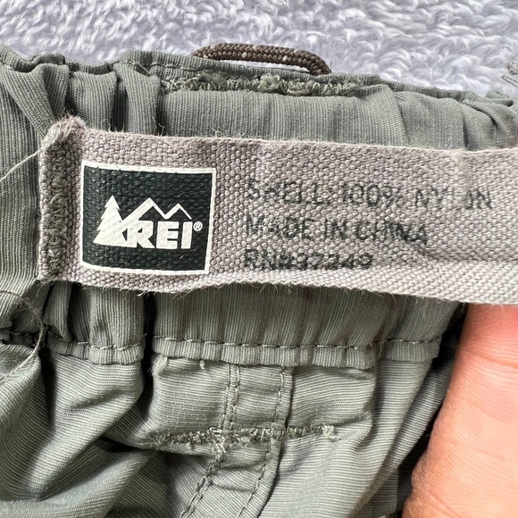 REI Convertible Cargo Hiking Pants Men L Green Nylon Zip-Off Outdoor Hiking - Picture 4 of 10